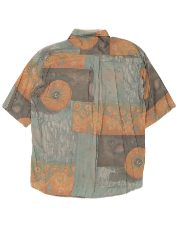 Chemise à manches courtes à motif abstrait pour hommes Vintage grande multicolore