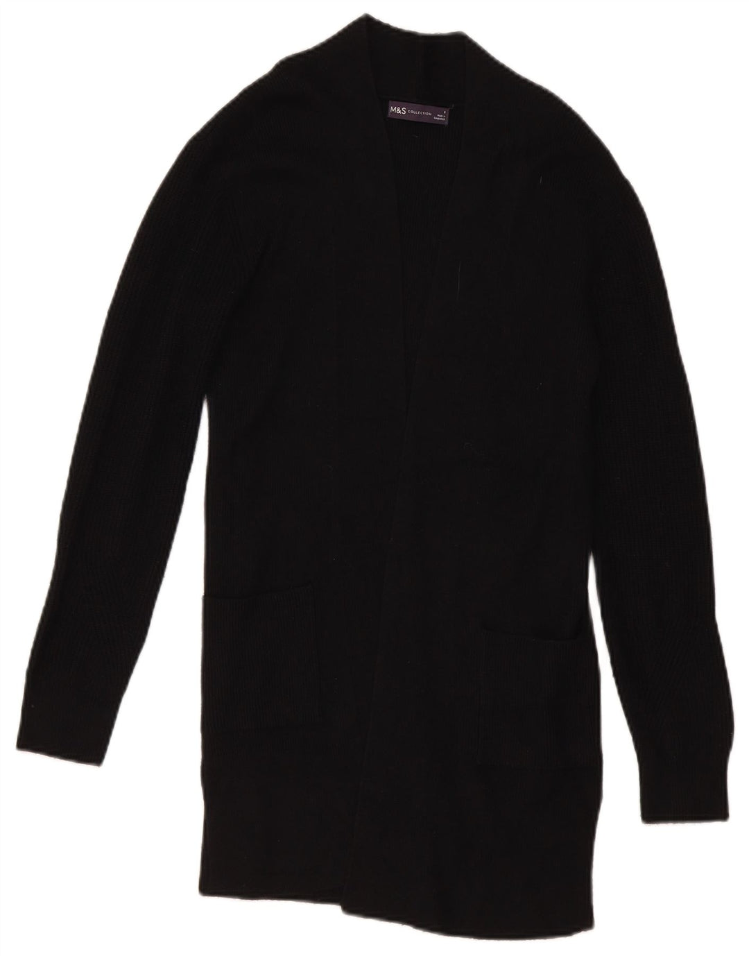 Marks & Spencer Pull cardigan ouvert pour femme UK 8 Small Viscose noire