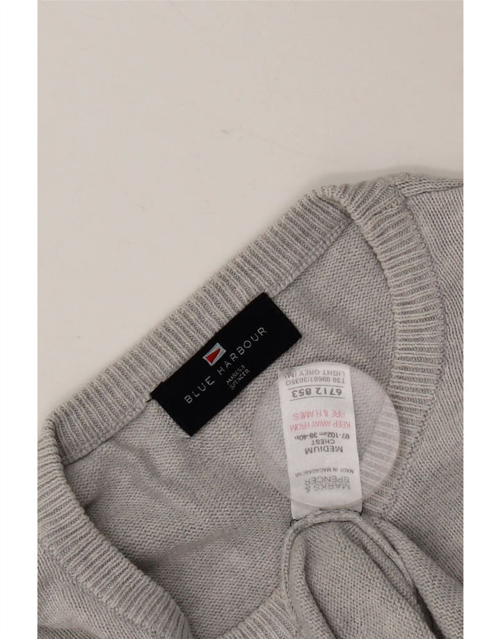 Marks & Spencer Pull col rond pour homme UK 38/40 Gris moyen