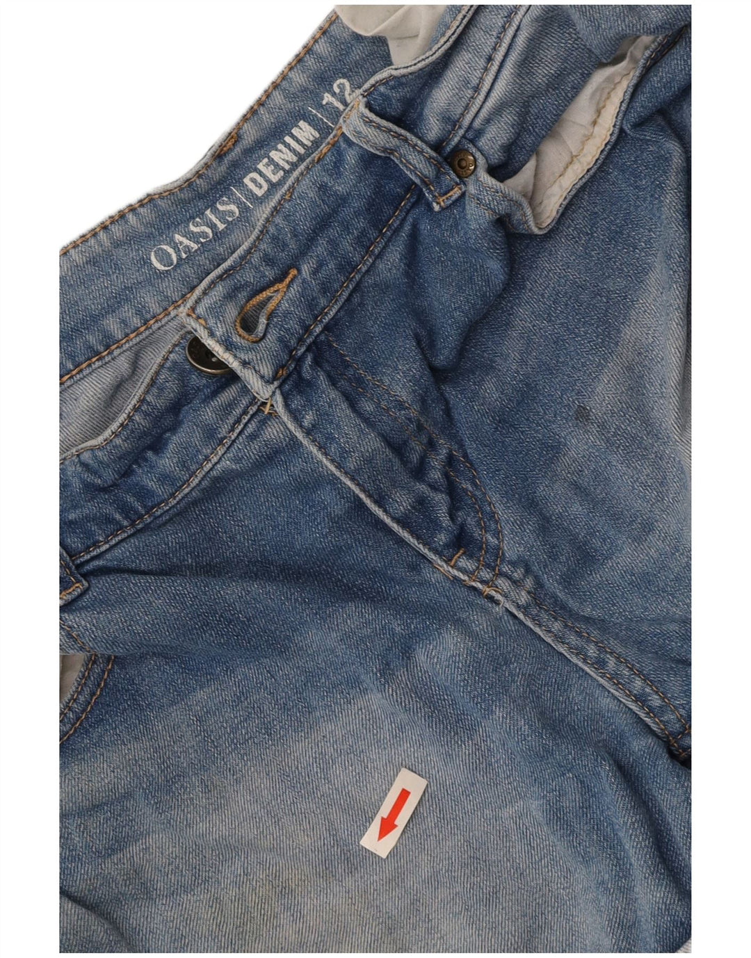 OASIS Short en jean pour femme UK 12 Medium W32 Bleu Coton