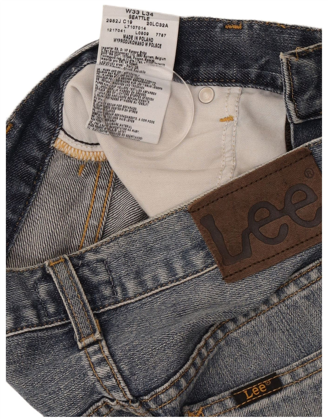 Lee Jean droit Seattle femme W33 L34 bleu coton