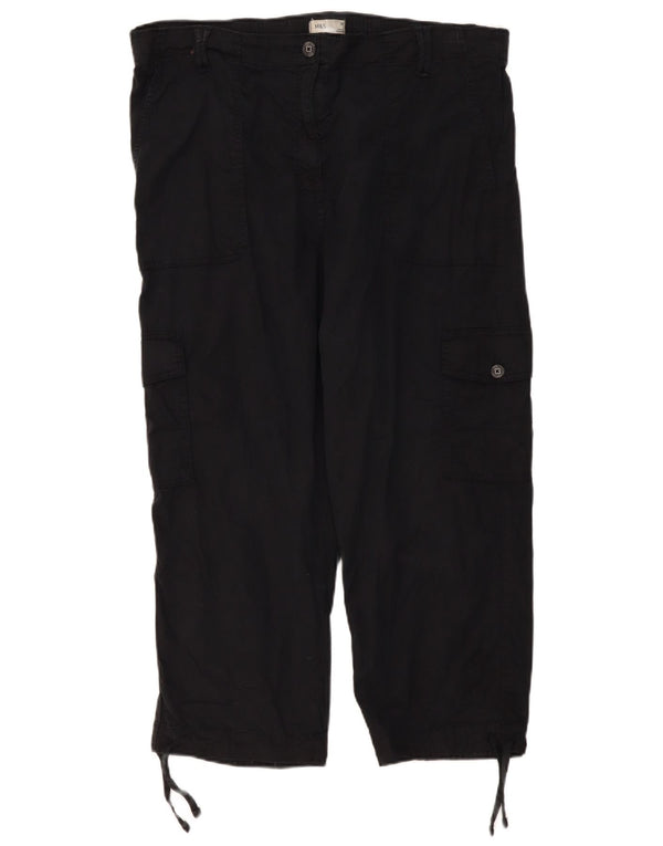 Marks & Spencer Pantalon cargo cargo pour femme UK 20 2XL W40 L23 Noir Lyocell