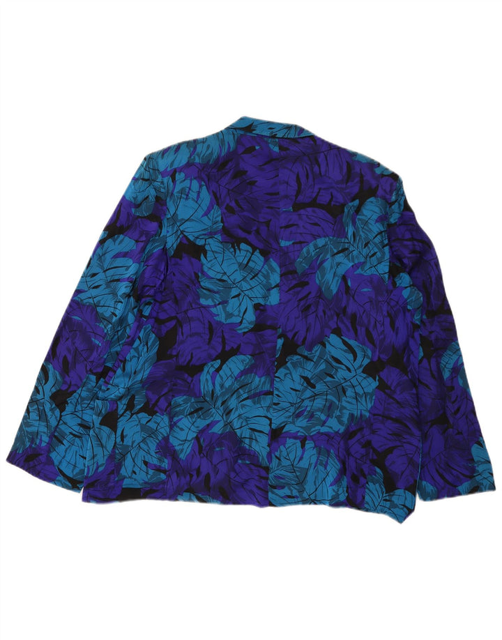 Rosanna Manzoni Veste Blazer Ouverte Femme IT 44 Bleu Moyen Floral