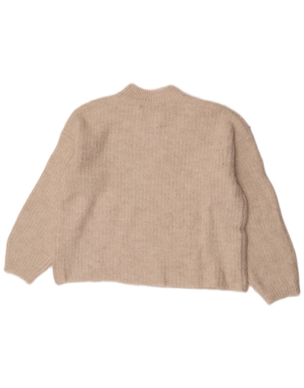 Marks & Spencer Pull à col rond pour femme UK 14 Acrylique beige moyen