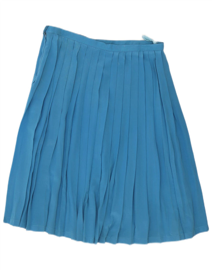 vintage Femme Couteau Jupe Plissée W32 Grand Bleu