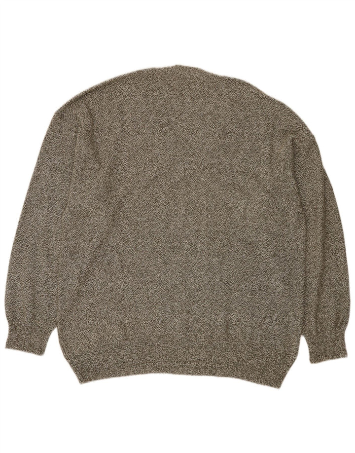 Engbers Pull Col V Homme IT 50 Coton Rayé Gris Moyen