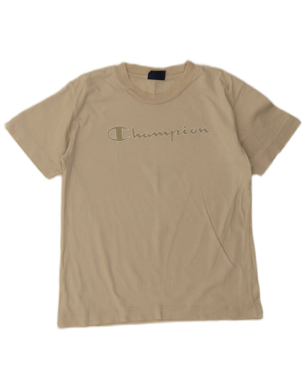 Champion T-Shirt Graphique Garçon 9-10 Ans Beige Coton