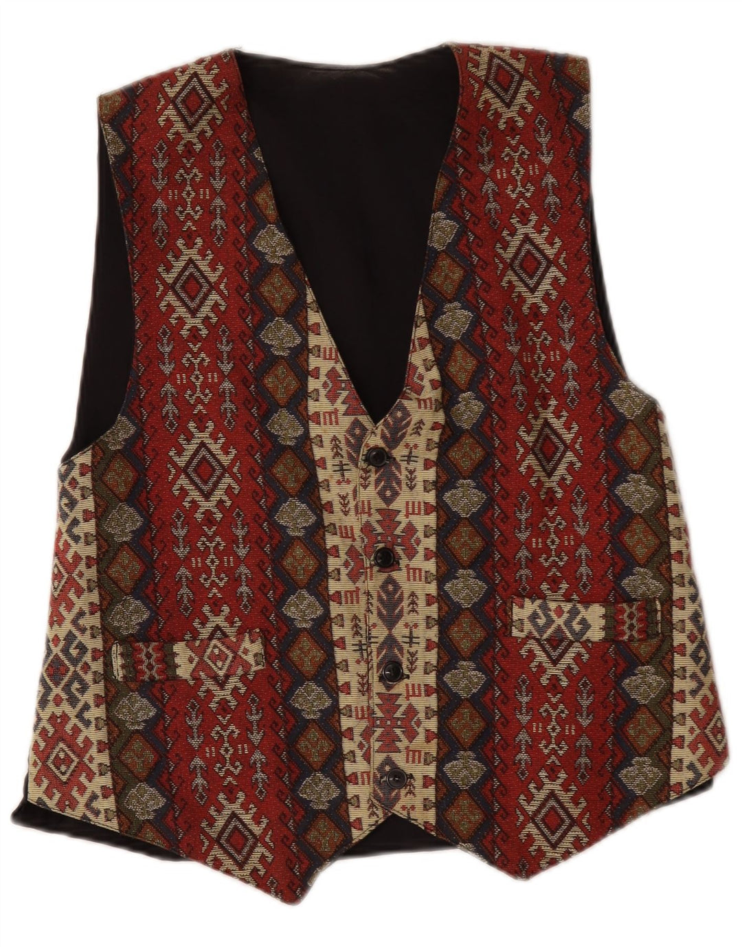 gilet homme vintage moyen multicolore géométrique aztèque