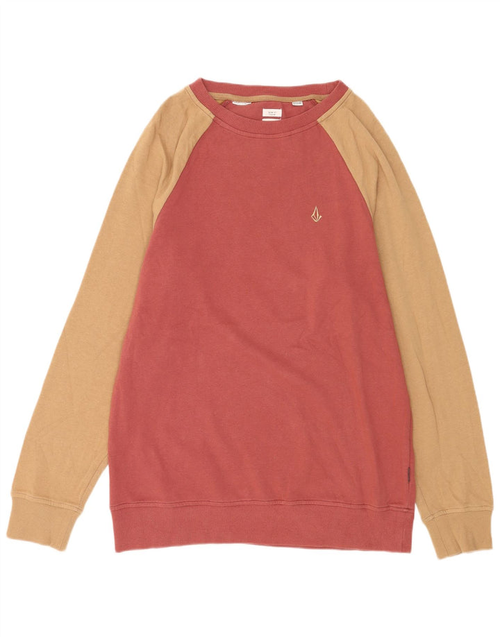 Volcom Sweat-shirt coupe slim en coton color block rouge moyen pour homme