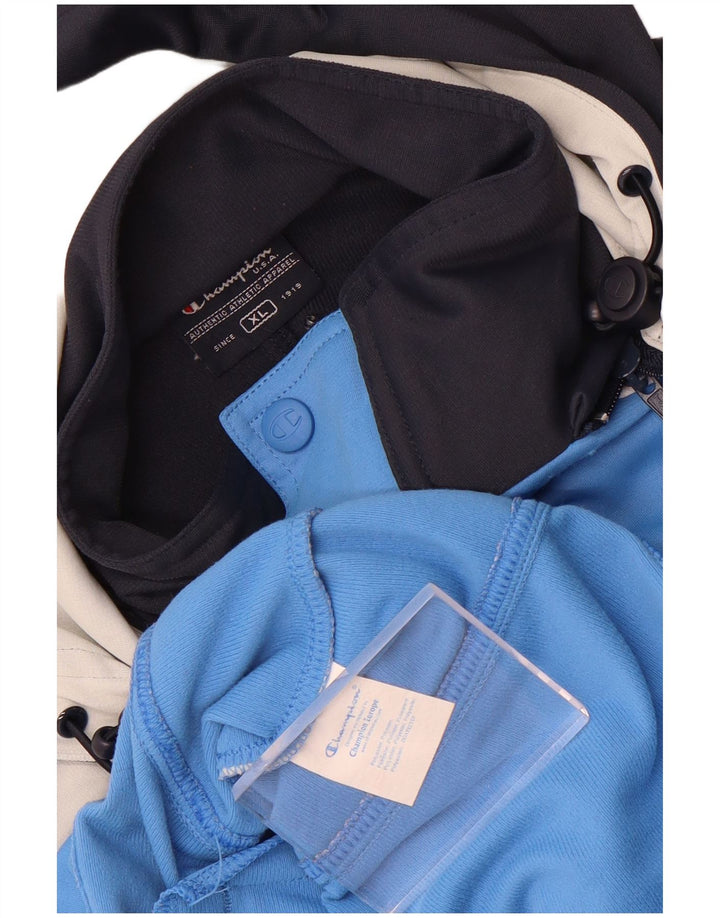 Champion Veste de survêtement à capuche pour homme XL Bleu Colorblock Polyester