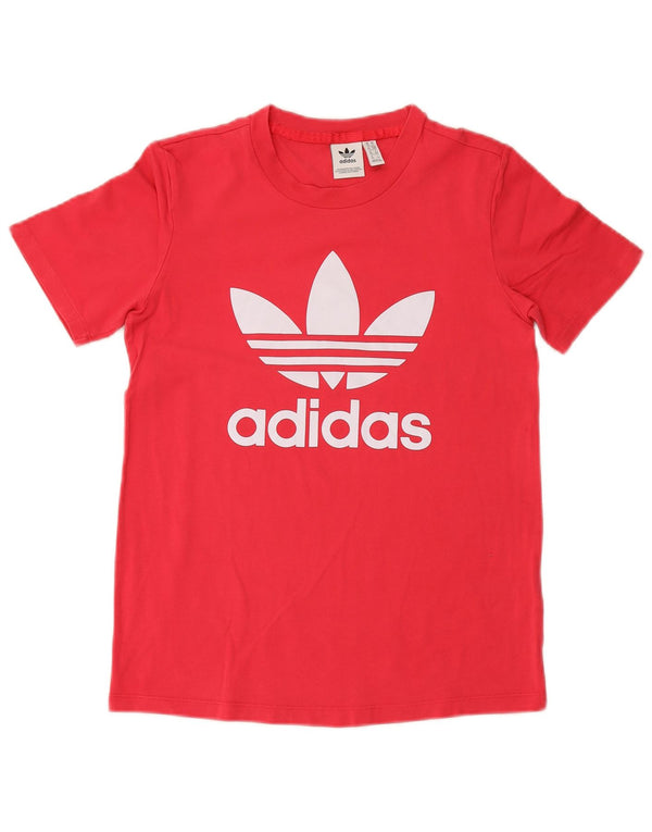 ADIDAS T-shirt graphique pour femme UK 10 Petit coton rose
