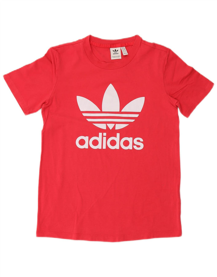 ADIDAS T-shirt graphique pour femme UK 10 Petit coton rose