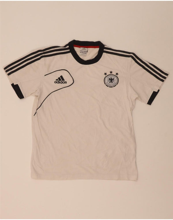 Adidas Hommes Deutscher Fussball Bund T-Shirt Top UK 38/40 Blanc Moyen