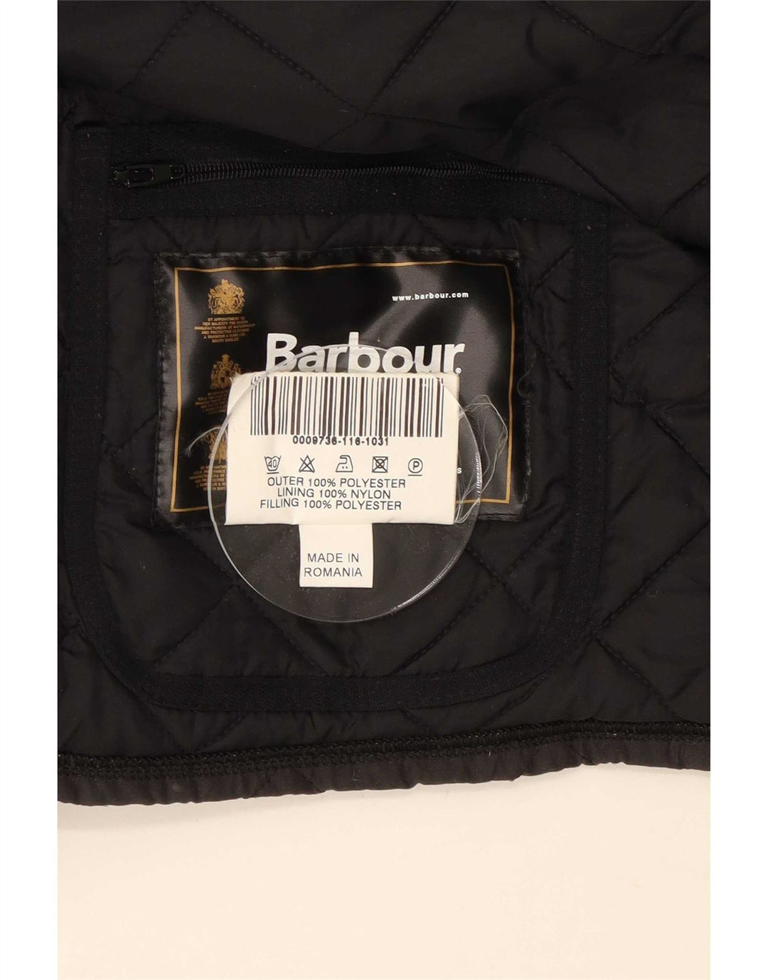 Barbour Veste matelassée pour homme UK 42 XL Noir Polyester