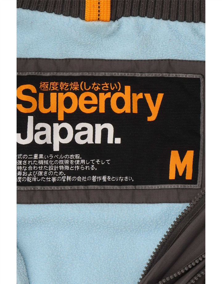Superdry Veste coupe-vent à capuche pour femme UK 14 Nylon gris moyen