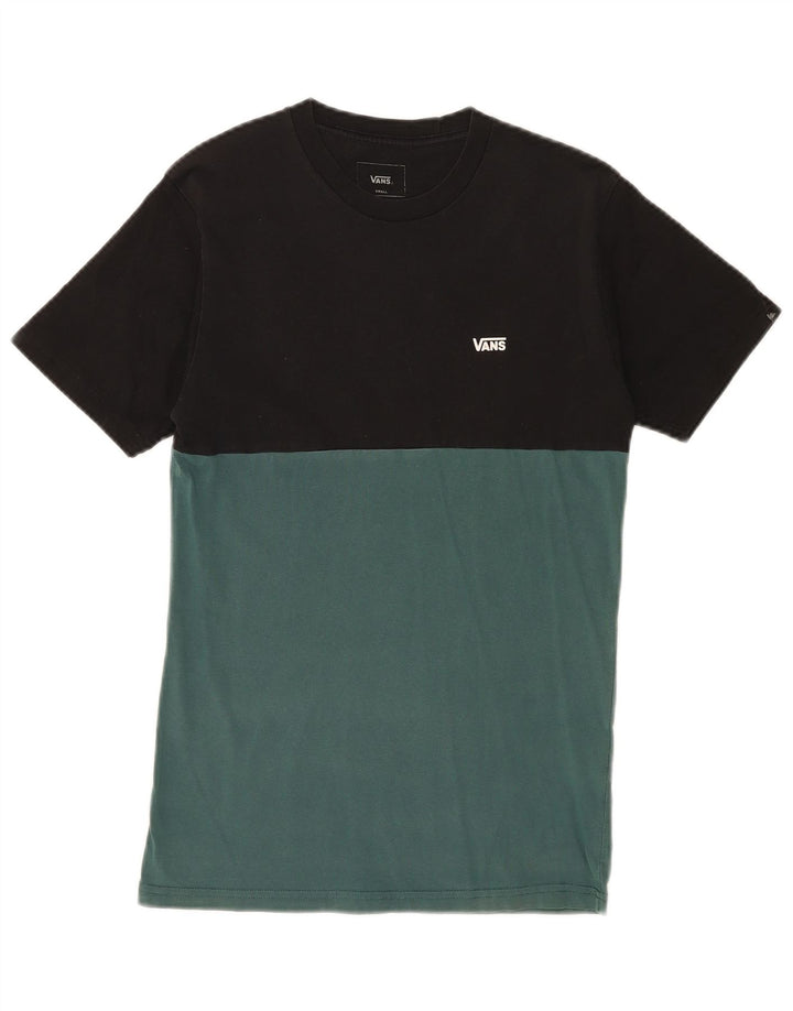 VANS Mens Classic Fit T-Shirt Top Small Black Colourblock