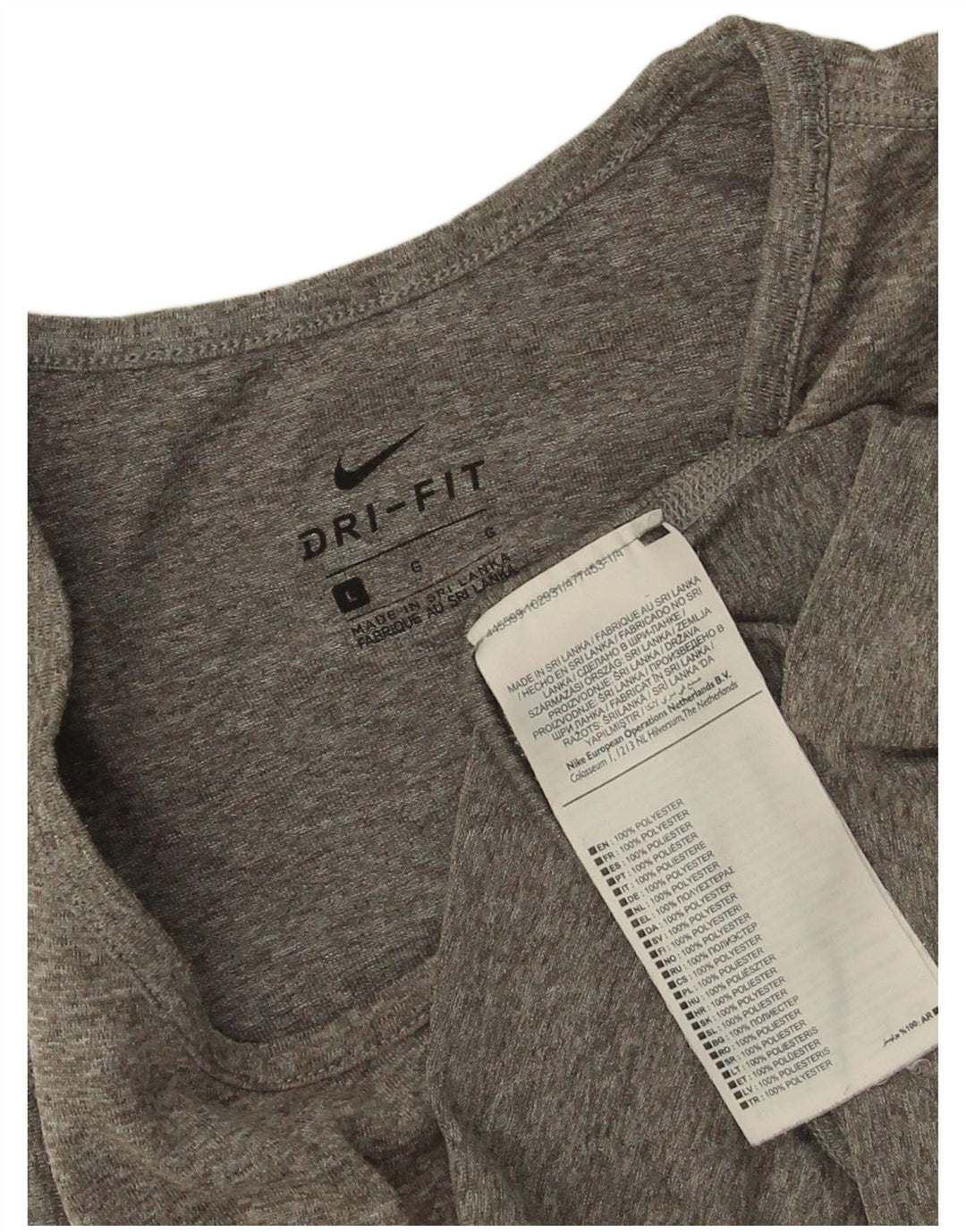 Nike Womens Dri Fit Graphic Débardeur UK 16 Large Gris Polyester