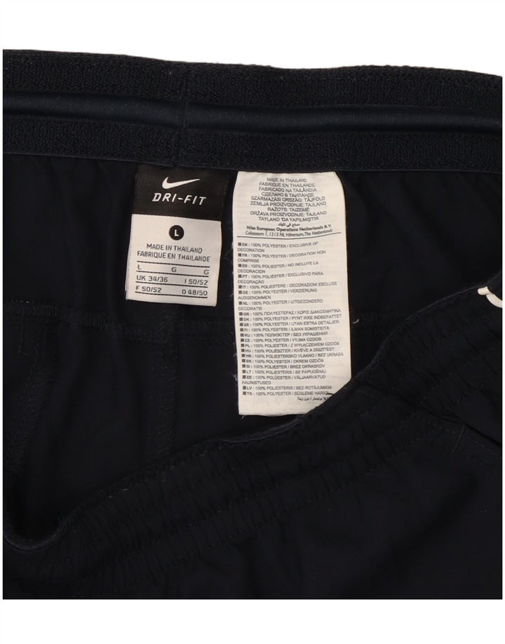 Nike Short de sport Dri Fit pour homme en polyester bleu marine Taille L