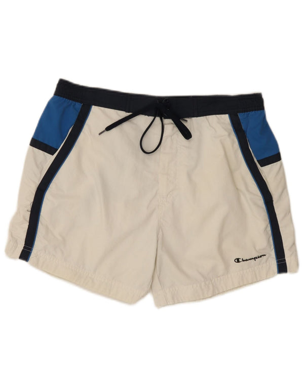Champion Short de Bain Homme Large Blanc Colorblock