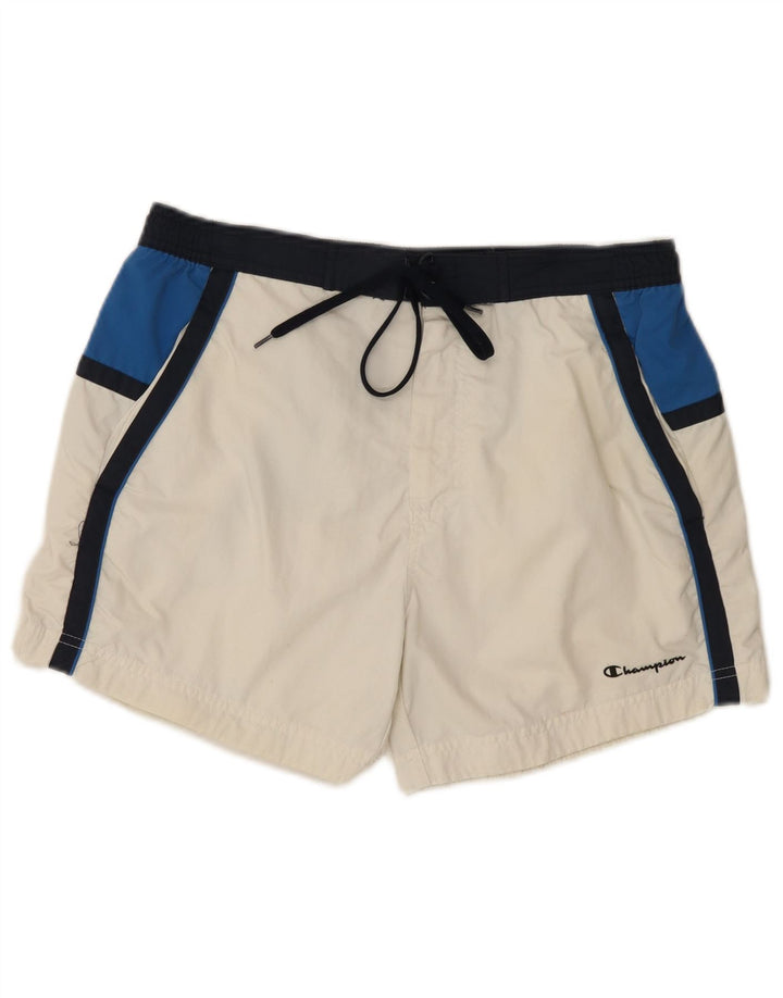 Champion Short de Bain Homme Large Blanc Colorblock
