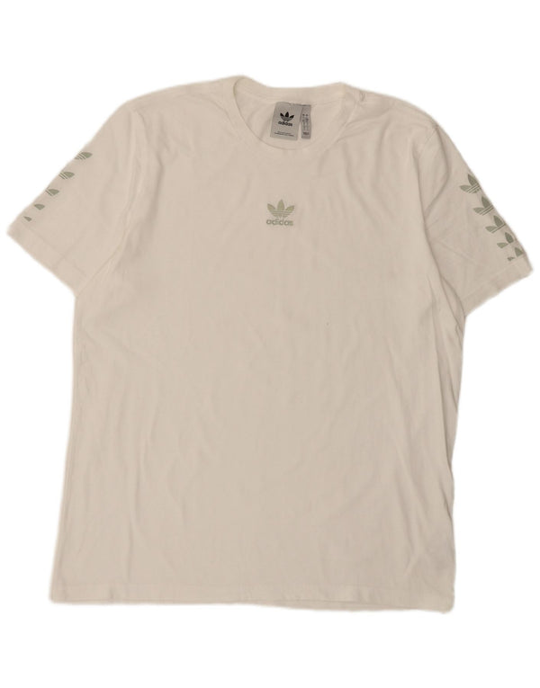 Adidas Mens Graphic T-Shirt Top Large White Cotton