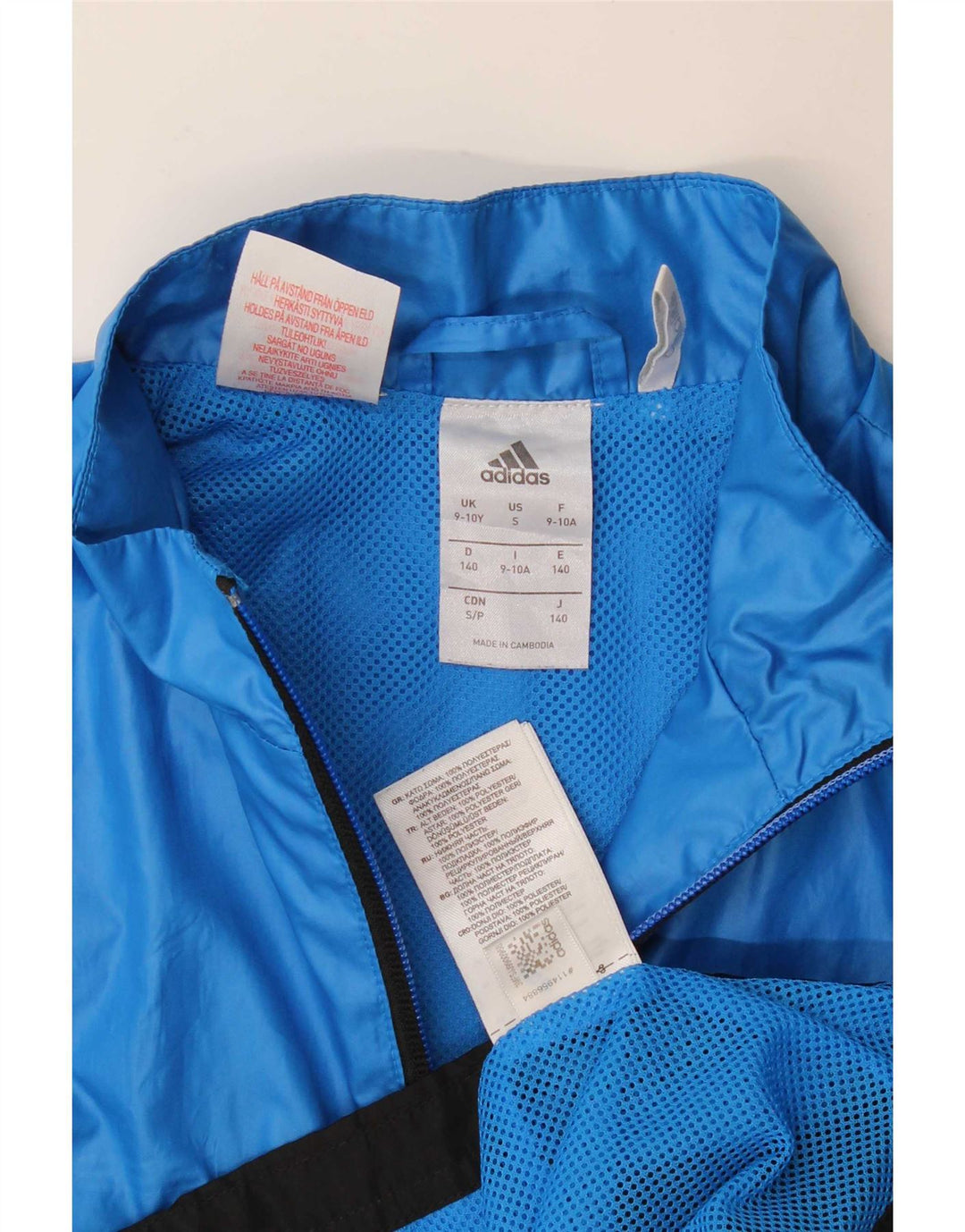 Adidas Veste de Survêtement Garçon 9-10 Ans Bleu Colorblock Polyester