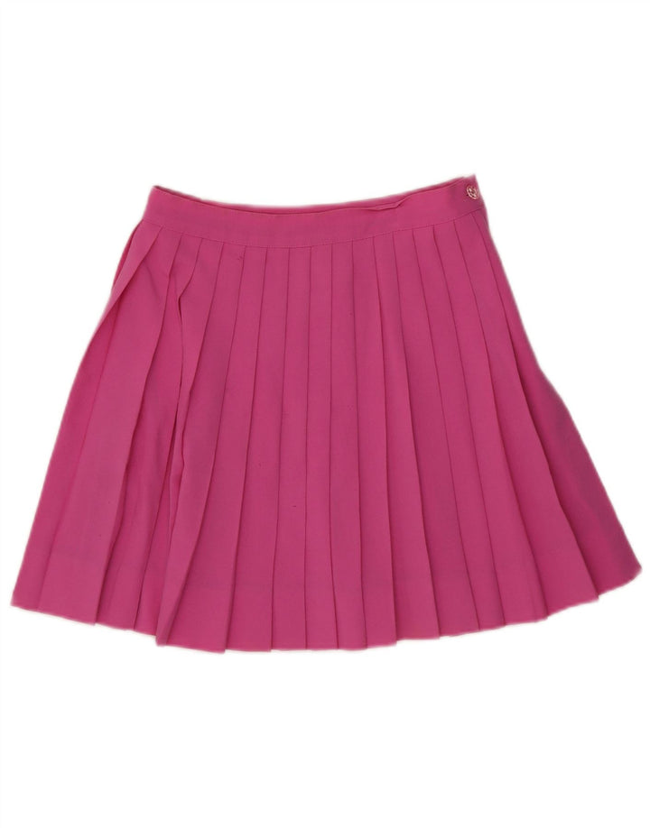 Stefanel Femmes Mini Couteau Jupe Plissée IT 42 Moyen W25 Laine Rose