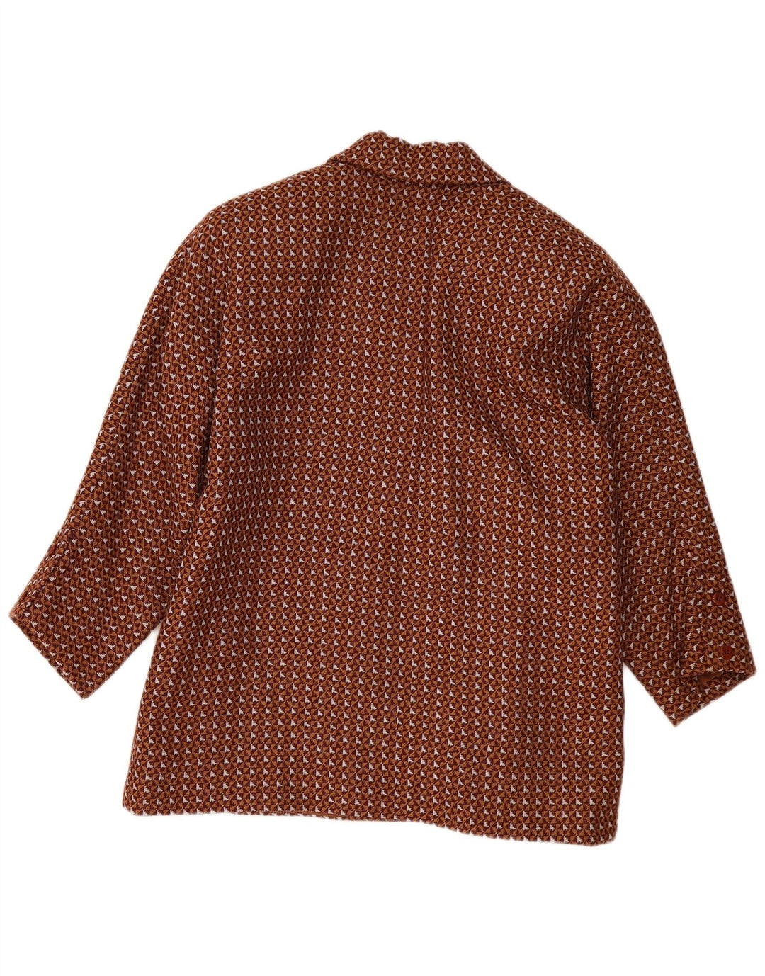 Veste Blazer surdimensionnée femme Vintage UK 20 2XL marron géométrique