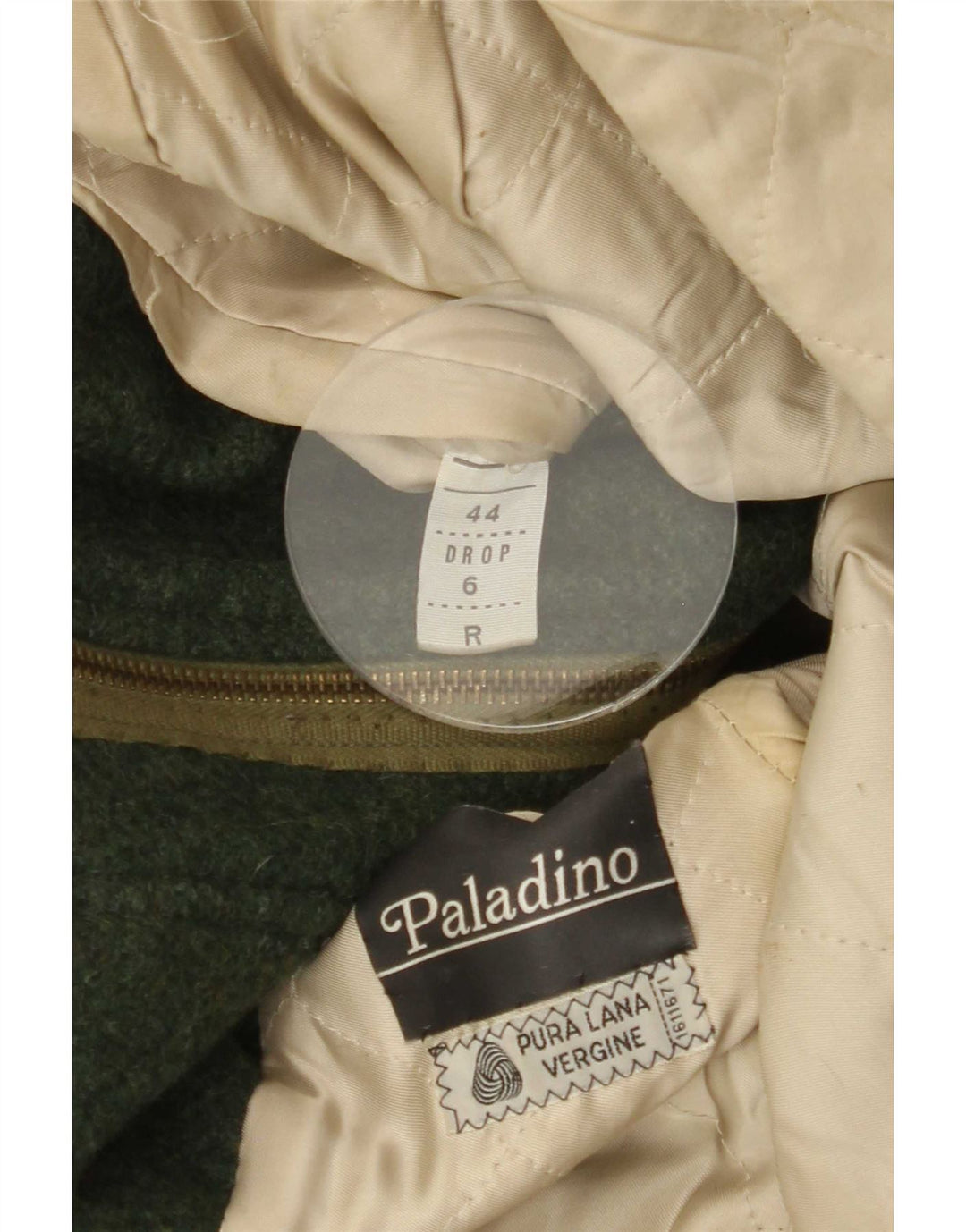 vintage Homme Pardessus IT 44 XS Laine Verte