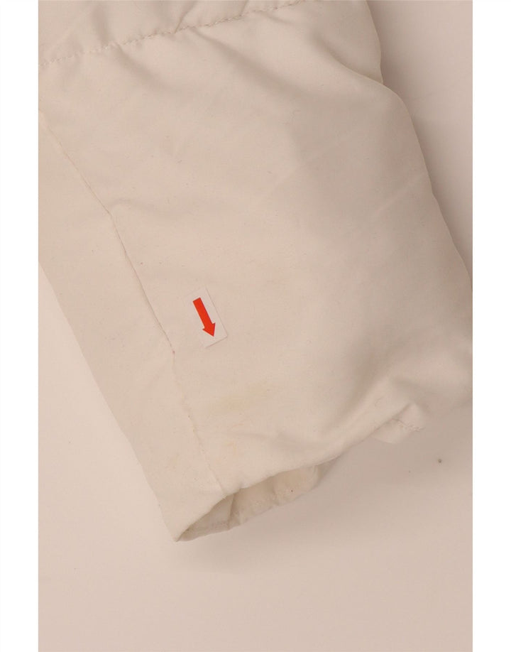 ELLESSE Womens Hooded Crop Padded Jacket UK 14 Large White Polyester
