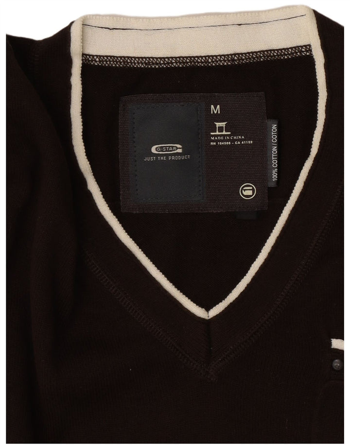 G-Star Pull col V Homme Marron Moyen Coton