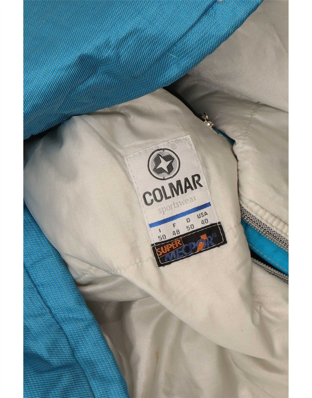 Colmar Veste de ski à capuche coupe ample pour homme IT 50 Bleu moyen Colourblock
