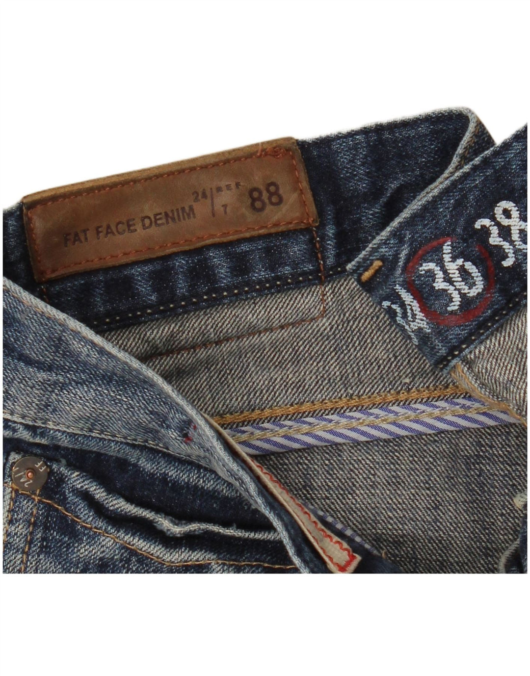 Fat Face Jean Bootcut Homme W36 L32 Bleu Marine Coton