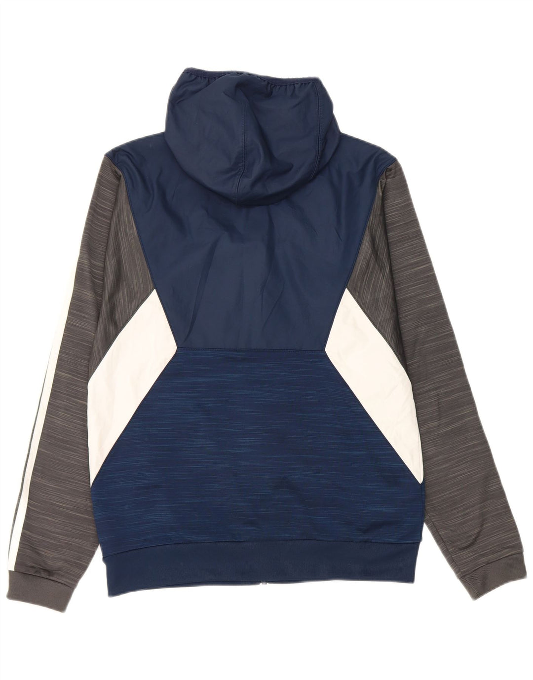 Adidas Pull à capuche zippé pour homme Petit polyester color block bleu marine
