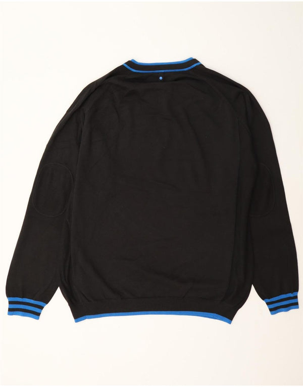 Adidas Pull col V pour homme XL en coton rayé noir