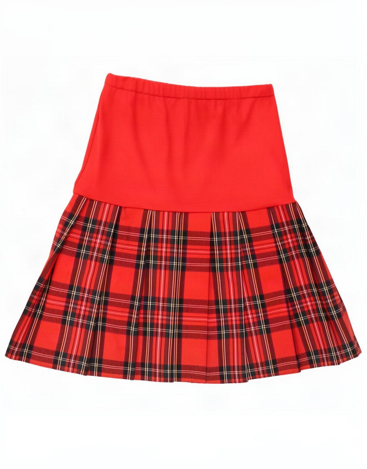 jupe plissée femme vintage Grand W32 Plaid Rouge