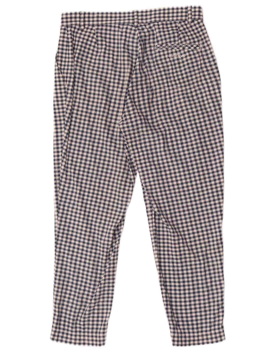 Chervo Pantalon Chino Slim Femme IT 42 Medium W28 L23 Bleu Vichy