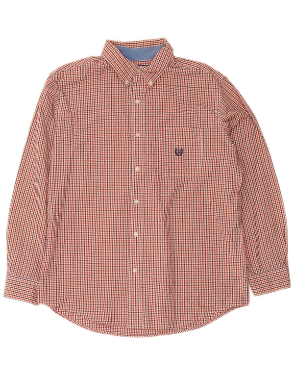 Chaps Chemise facile d'entretien pour hommes, grand coton vichy rouge