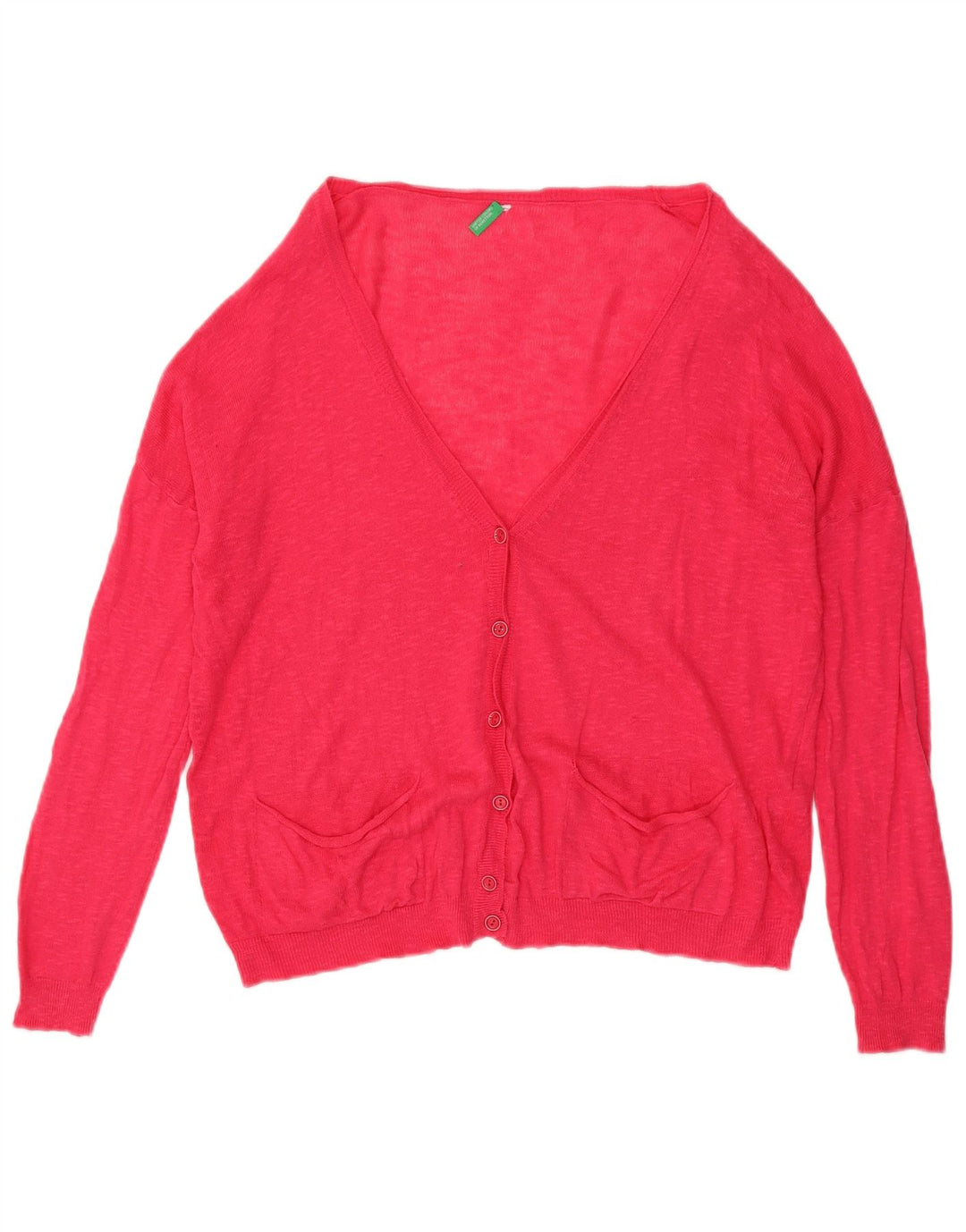 BENETTON Pull cardigan surdimensionné pour femme UK 10 Petit Rose