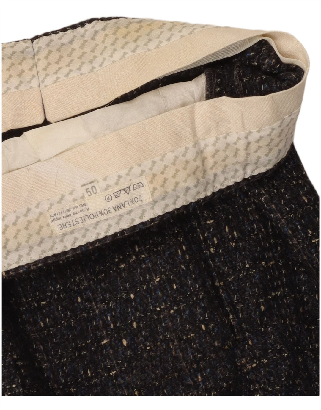 vintage Mens Pegged Suit Pantalon IT 50 Large W32 L31 Gris Moucheté Laine