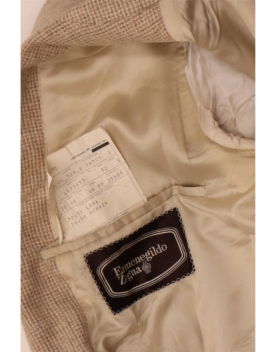 Ermenegildo Zegna Veste Blazer Homme IT 46 Petit Pied De Poule Marron