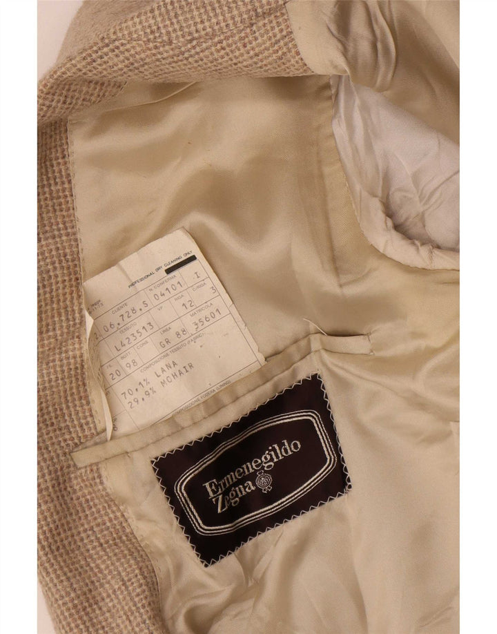 Ermenegildo Zegna Veste Blazer Homme IT 46 Petit Pied De Poule Marron
