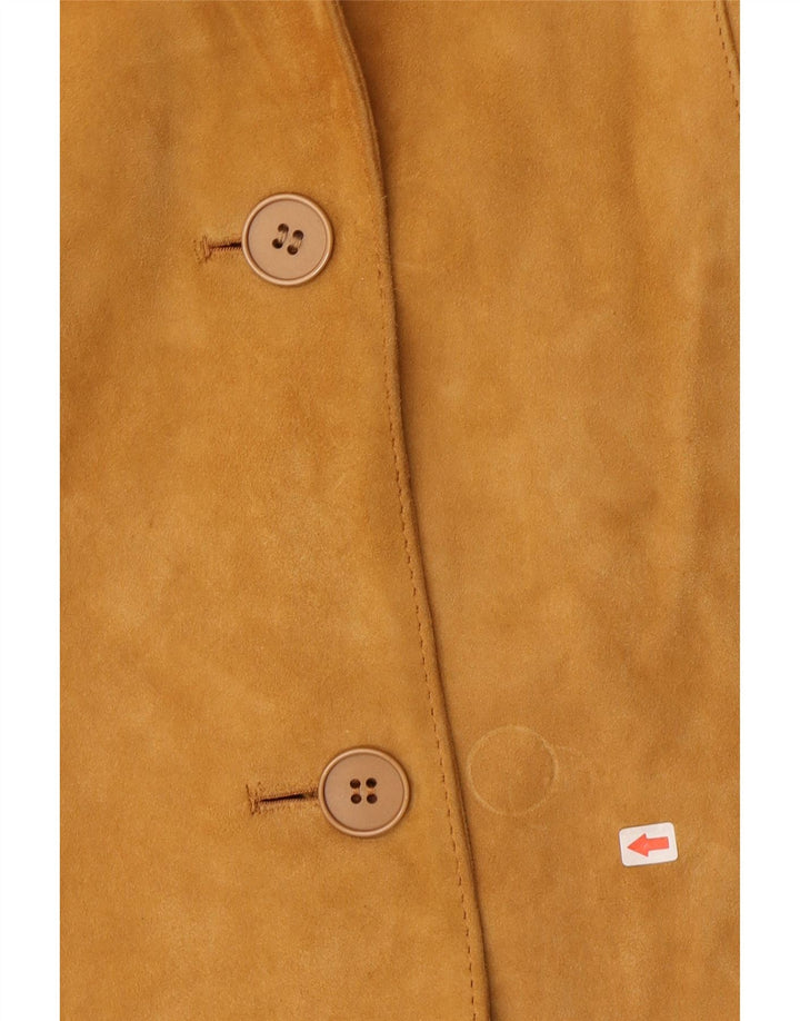 Monpel Veste Blazer En Daim À 2 Boutons Pour Femme IT 48 XL Cuir Beige