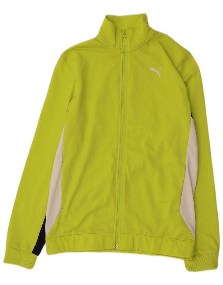PUMA Veste de Survêtement Garçon 15-16 ans Vert Colorblock Polyester