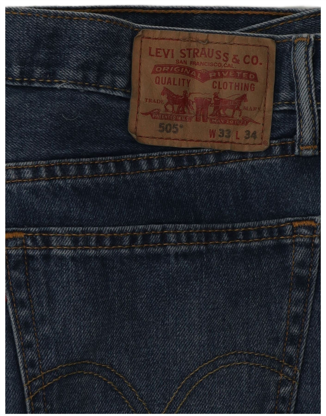 LEVI'S Jean Droit 505 Homme W33 L34 Bleu Coton