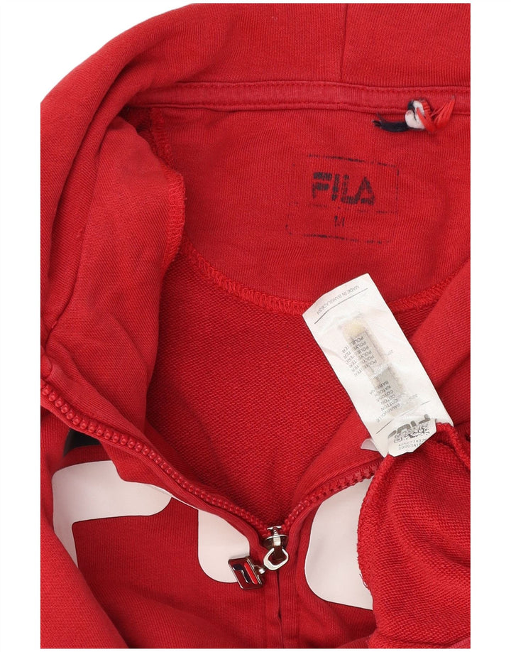 Fila Sweat à Capuche Zippé Graphique Homme Rouge Moyen Coton
