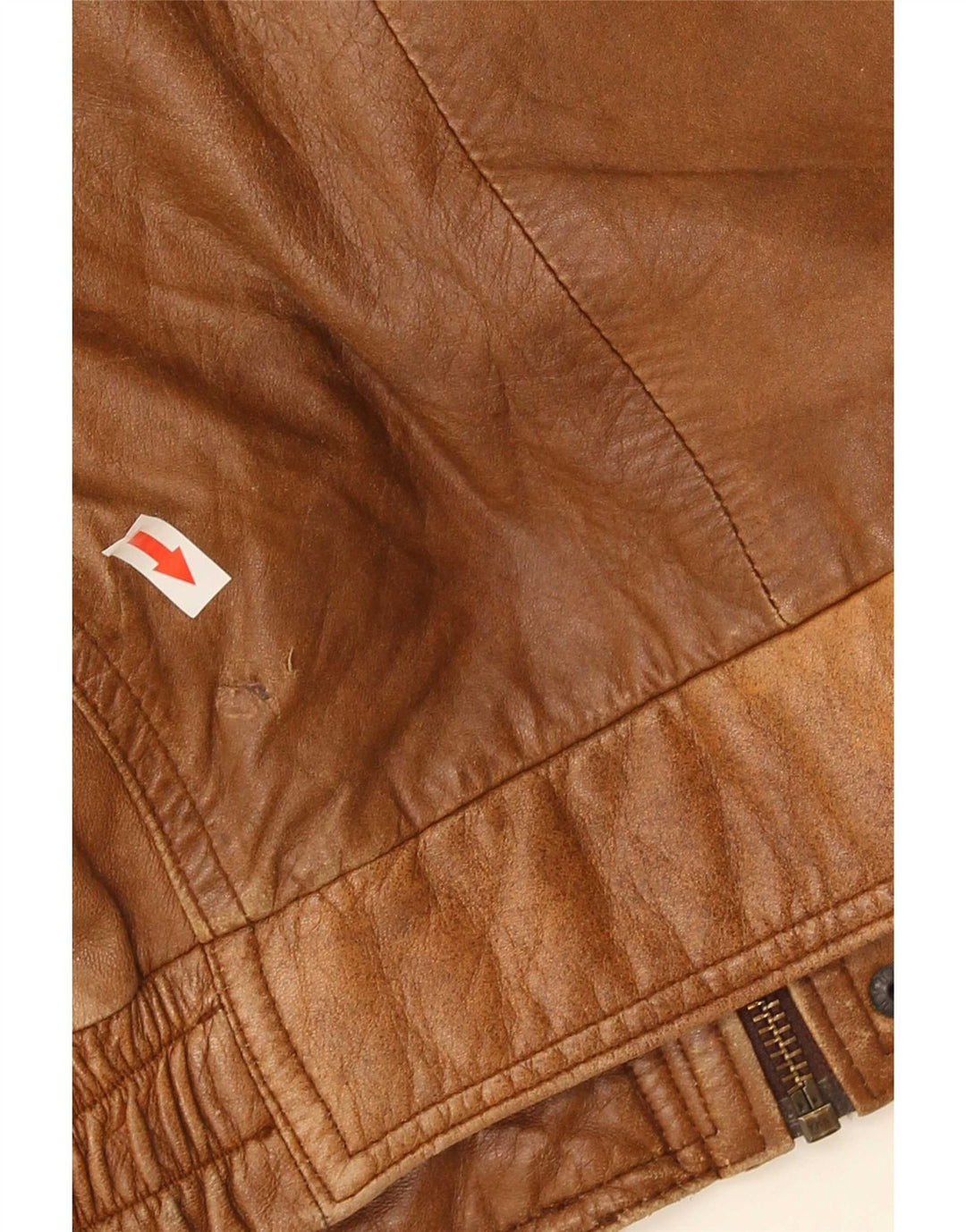 veste en cuir homme vintage IT 56 2XL Marron