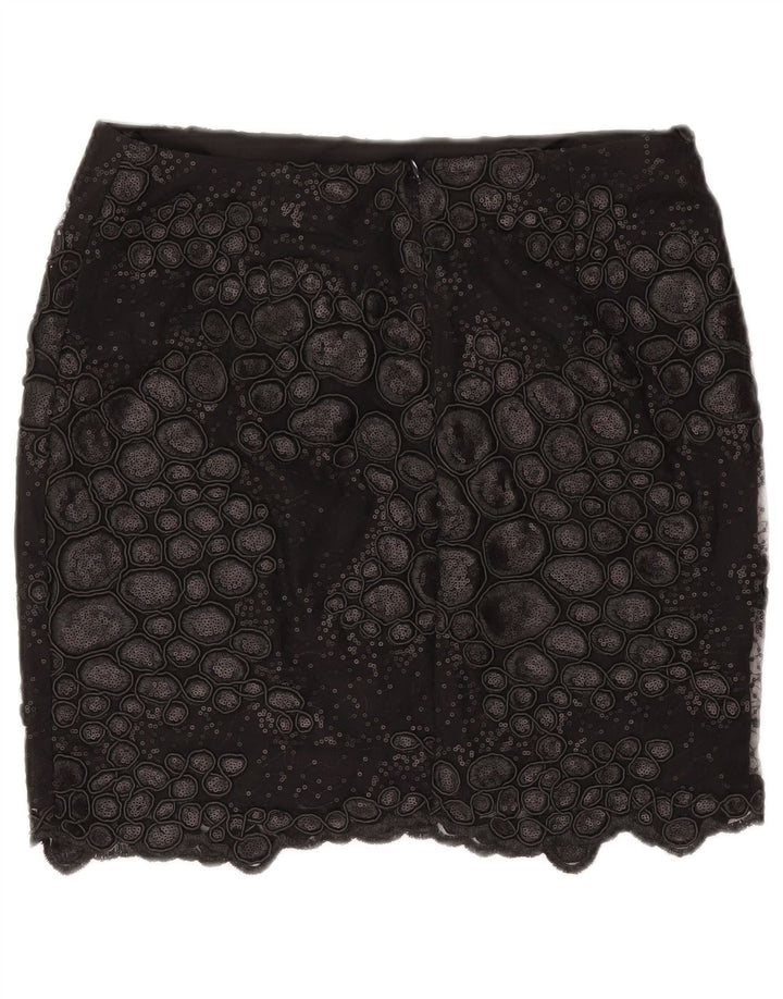Reiss Mini-jupe à motif abstrait pour femme W30 en polyester noir moyen