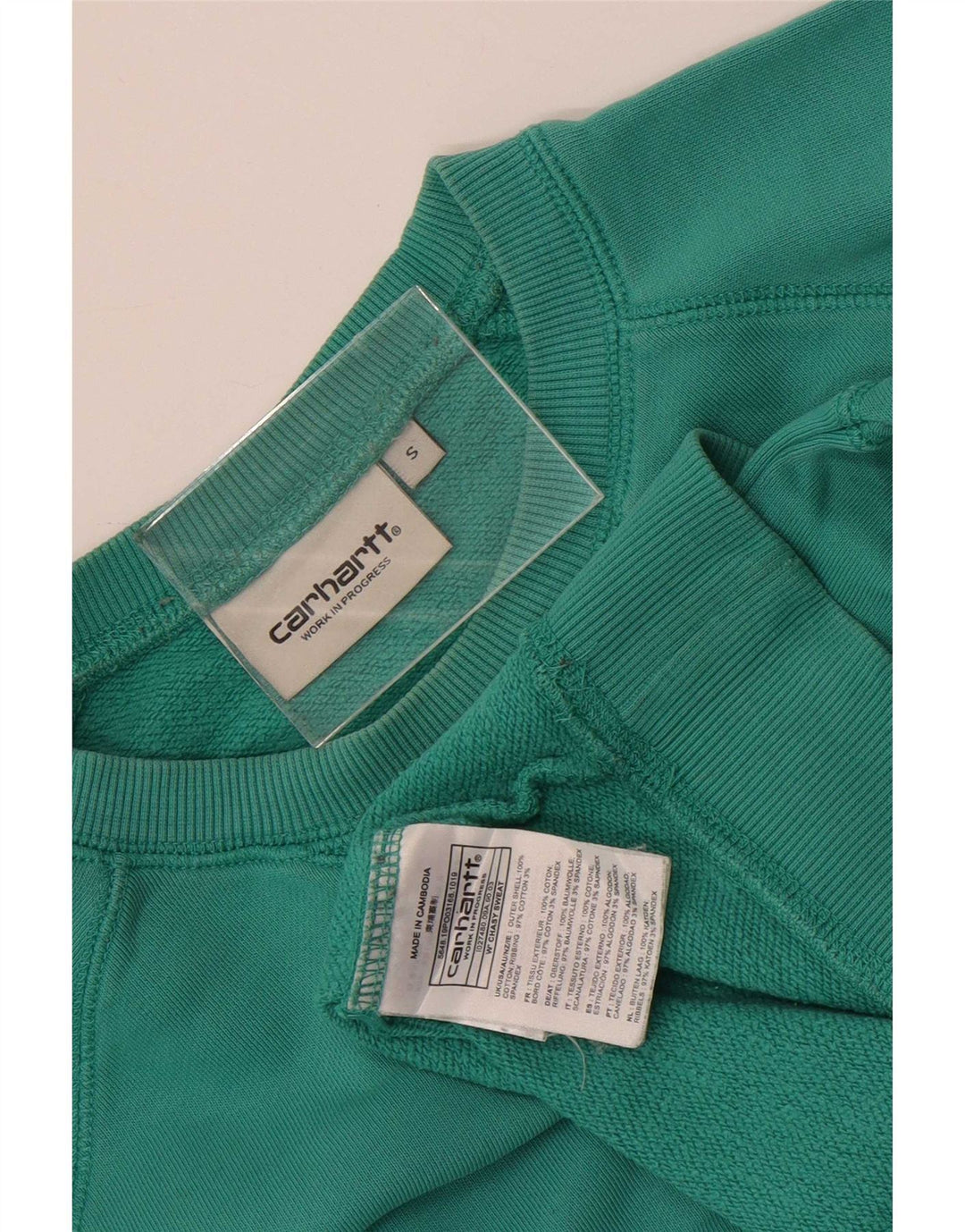 Carhartt Sweat-shirt surdimensionné pour femme UK 10 Petit coton vert