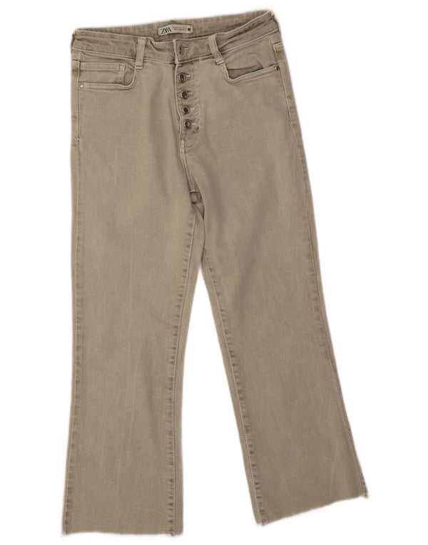 Zara Jean droit femme EU 38 Small W28 L25 coton vert